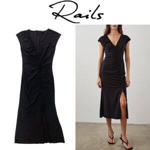 Rails Black Ruched Dress